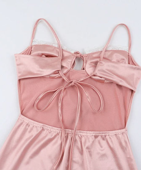 Elegant Blush Satin Ruched Slip Maxi Dress - Fall & Holiday Party Ready