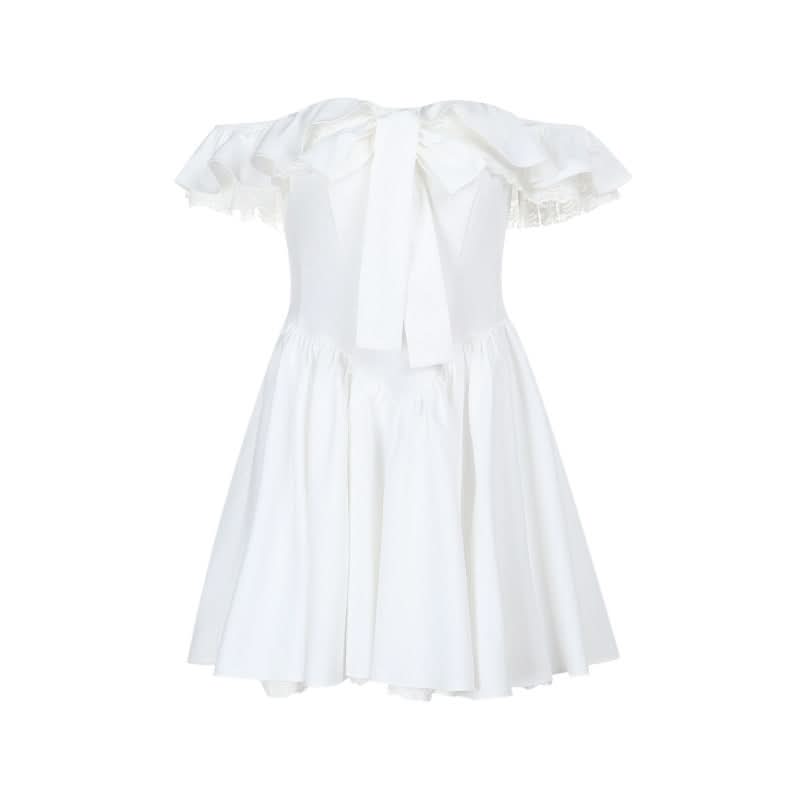 The 'Romantic Reverie' Off-Shoulder Bow Mini Dress | Holiday Party & Winter Getaway Ready