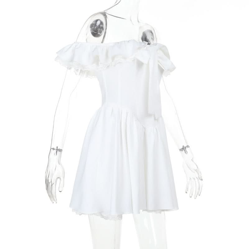 The 'Romantic Reverie' Off-Shoulder Bow Mini Dress | Holiday Party & Winter Getaway Ready