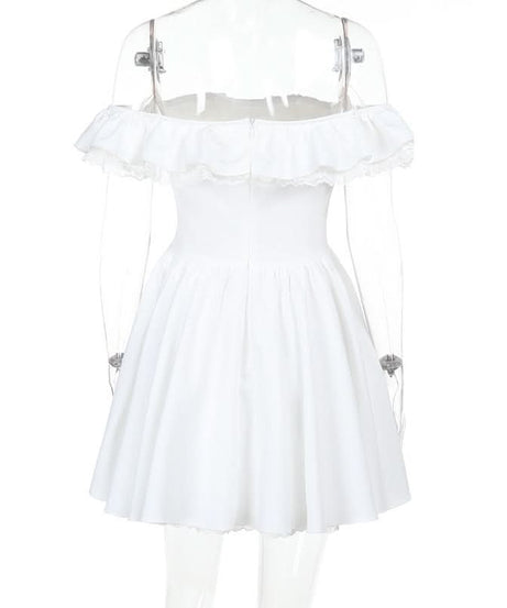 The 'Romantic Reverie' Off-Shoulder Bow Mini Dress | Holiday Party & Winter Getaway Ready