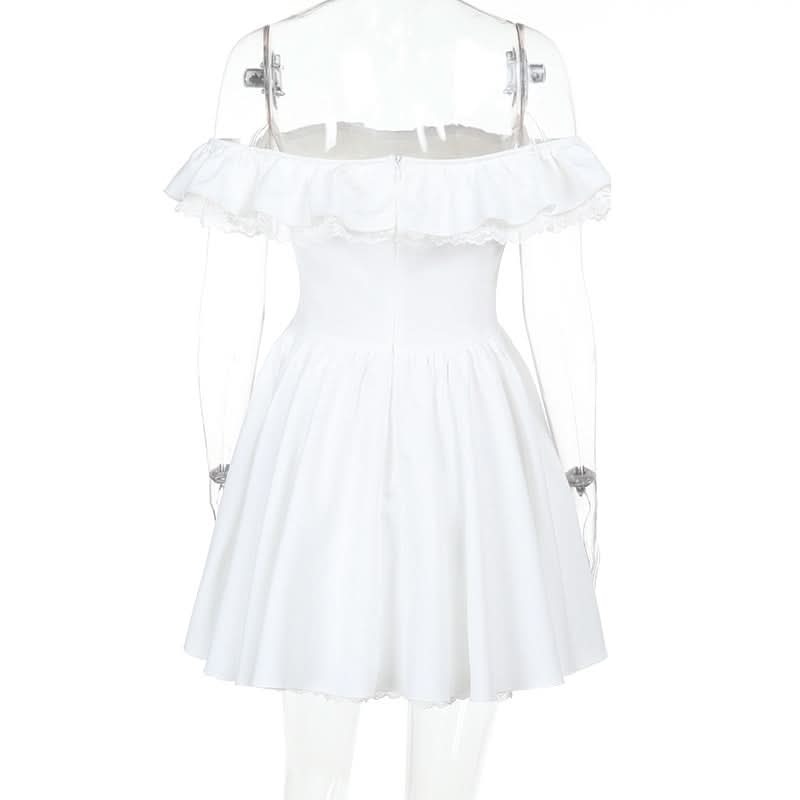 The 'Romantic Reverie' Off-Shoulder Bow Mini Dress | Holiday Party & Winter Getaway Ready