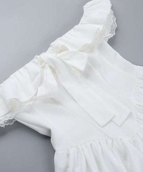 The 'Romantic Reverie' Off-Shoulder Bow Mini Dress | Holiday Party & Winter Getaway Ready