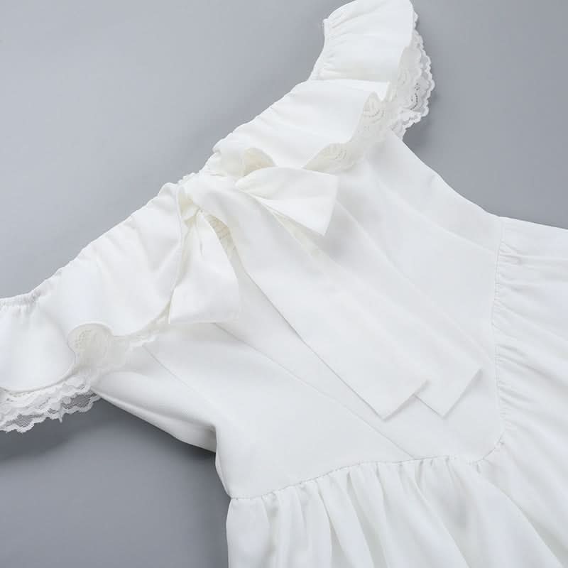 The 'Romantic Reverie' Off-Shoulder Bow Mini Dress | Holiday Party & Winter Getaway Ready