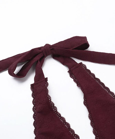 Sultry Fall Lace Halter Mini Dress with Daring Cut-Outs - Your Go-To Holiday Party Glam