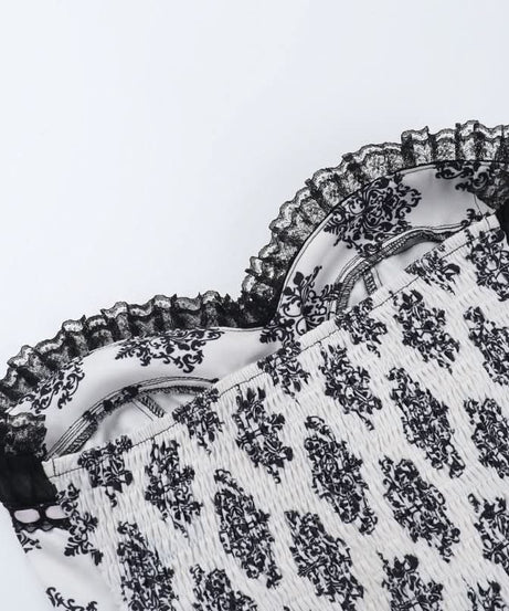 Gothic Damask Corset Top | Victorian Style Bustier for Spooky Season