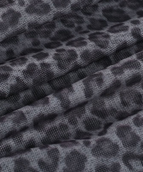 Fierce Fall Nights: Grey Leopard Ruched Mesh Cami Top – Your Trendy Autumn Essential