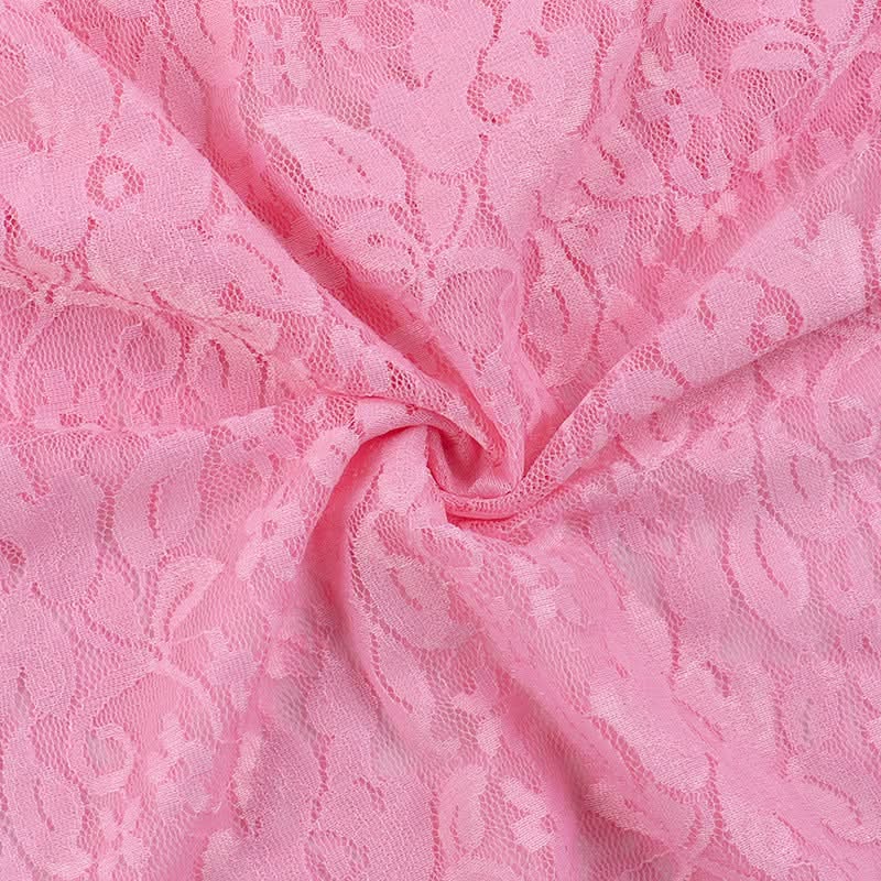 Daring Pink Lace Halter Maxi Dress - Y2K Sheer Ruched Bodycon for Unforgettable Parties & Halloween Glam