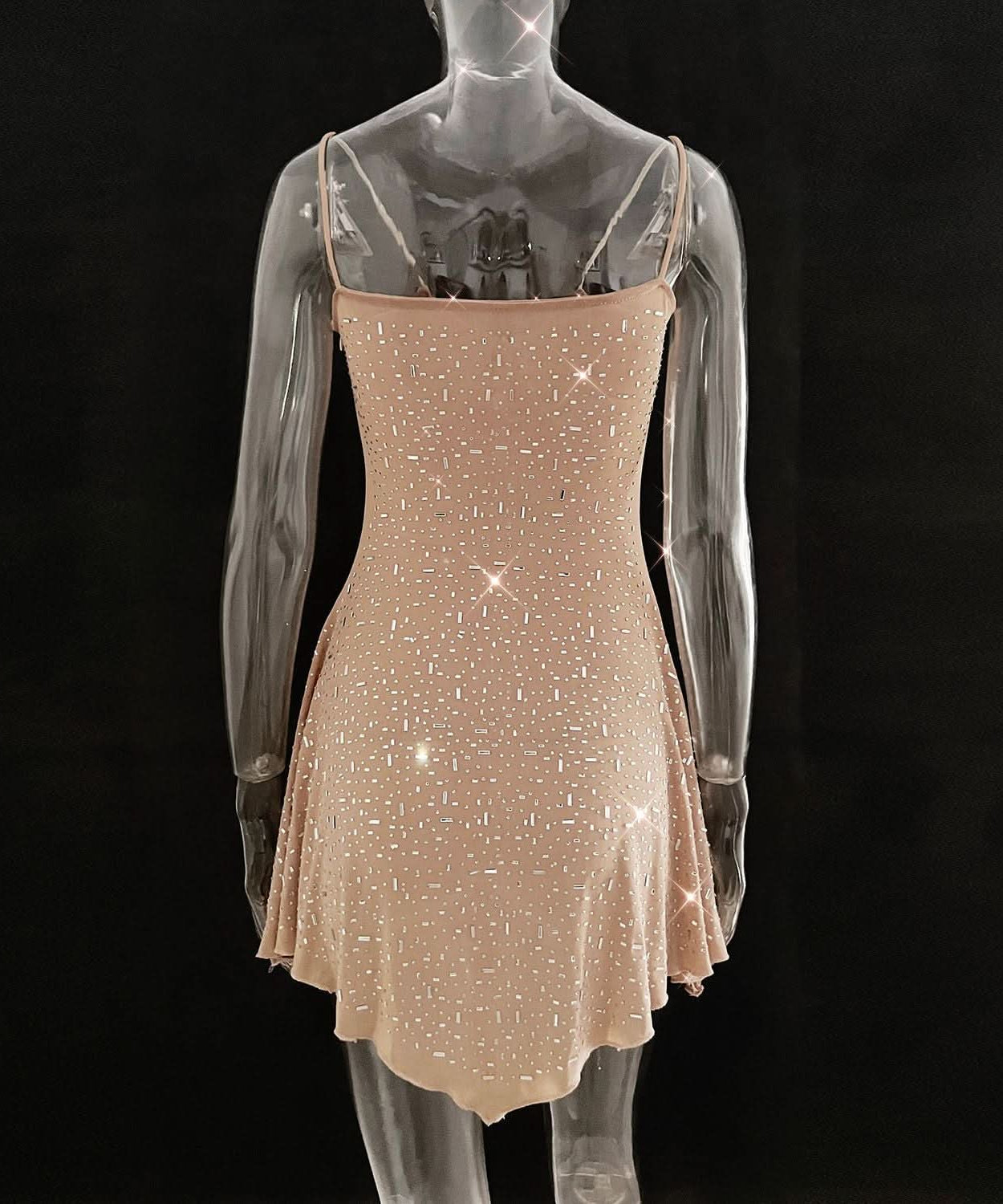 Dazzling Starlight Asymmetrical Cami Mini Dress – Your Go-To for Fall Parties & NYE