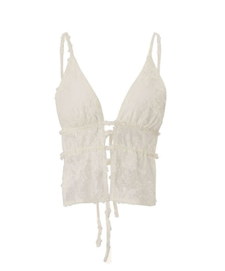 Chic Lace-Up Corset Cami Top - Sultry V-Neck for Fall & Holiday Glam