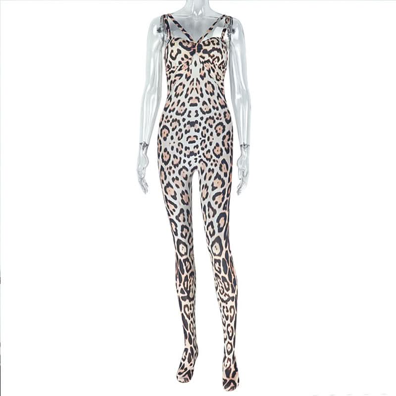 Fierce Leopard Print Cami Jumpsuit: Unleash Your Inner Wild for Fall Nights & Beyond!