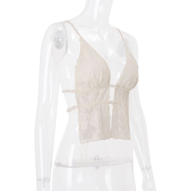 Chic Lace-Up Corset Cami Top - Sultry V-Neck for Fall & Holiday Glam