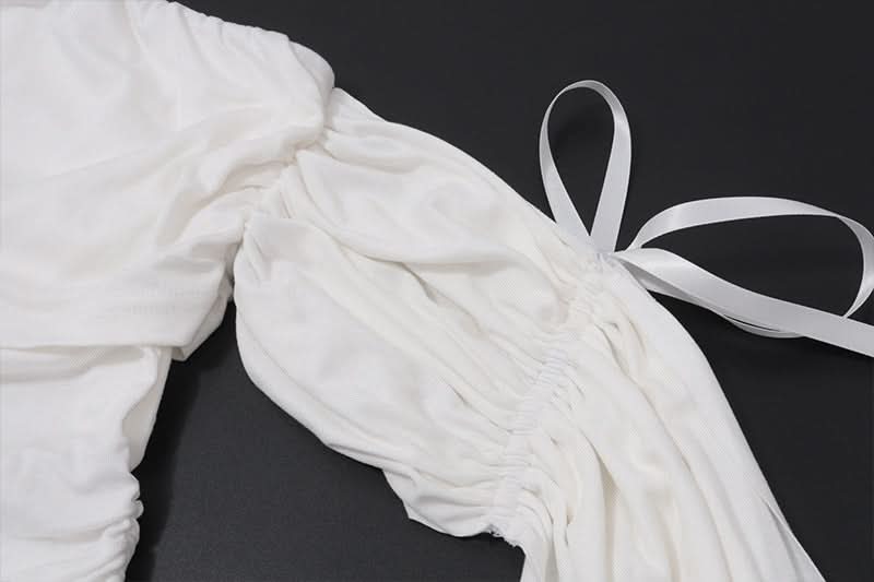 Chic One-Shoulder Ruched Top with Statement Tie - Your Go-To for Fall & Holiday Parties