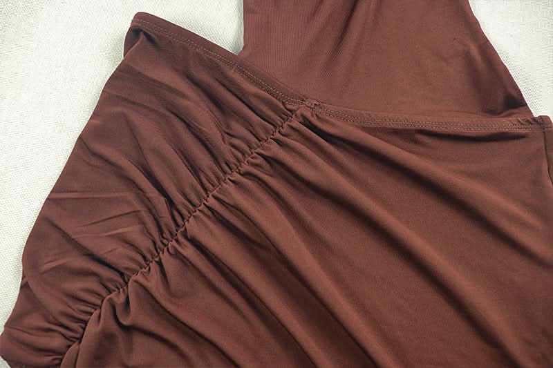 Fall Glamour: One-Shoulder Ruched Cut-Out Maxi Dress – Dazzling Bodycon for Autumn Evenings