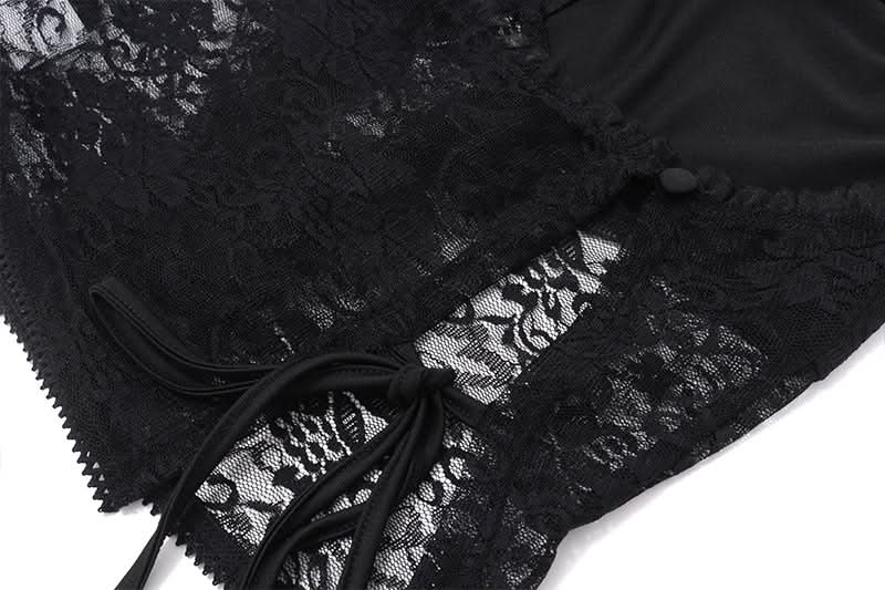 Sultry Black Lace Halter Top | Elegant Ruffle Trim & Tie-Back | Perfect for Fall Nights & Holiday Glam