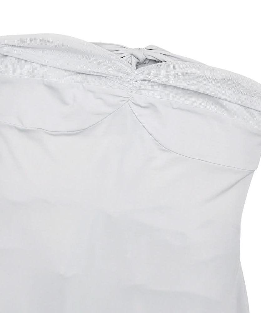 Romantic Whisper: Strapless Asymmetrical Ruffle Midi Dress - Holiday & Party Perfection