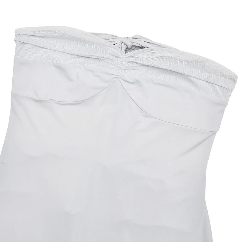 Romantic Whisper: Strapless Asymmetrical Ruffle Midi Dress - Holiday & Party Perfection