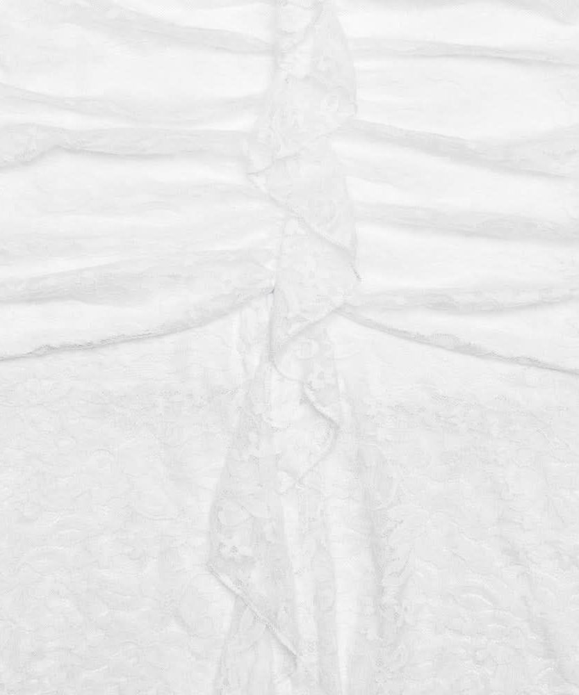 White Lace Halter Maxi Dress: Sheer Ruched Resort & Vacation Glamour