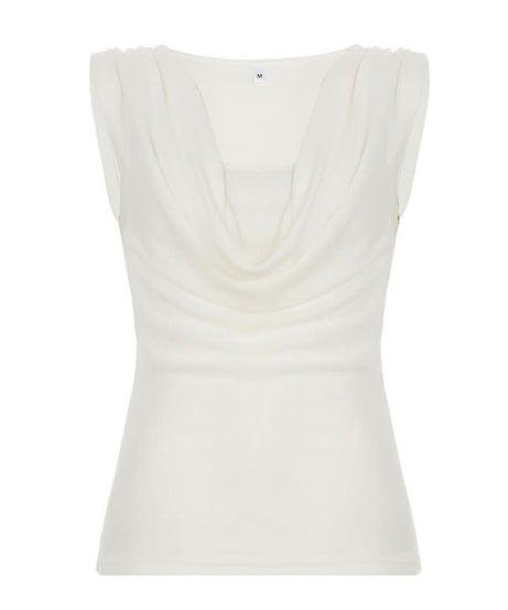 Elevated Essentials: Chic Cowl Neck Sleeveless Ribbed Top for Effortless Fall Style