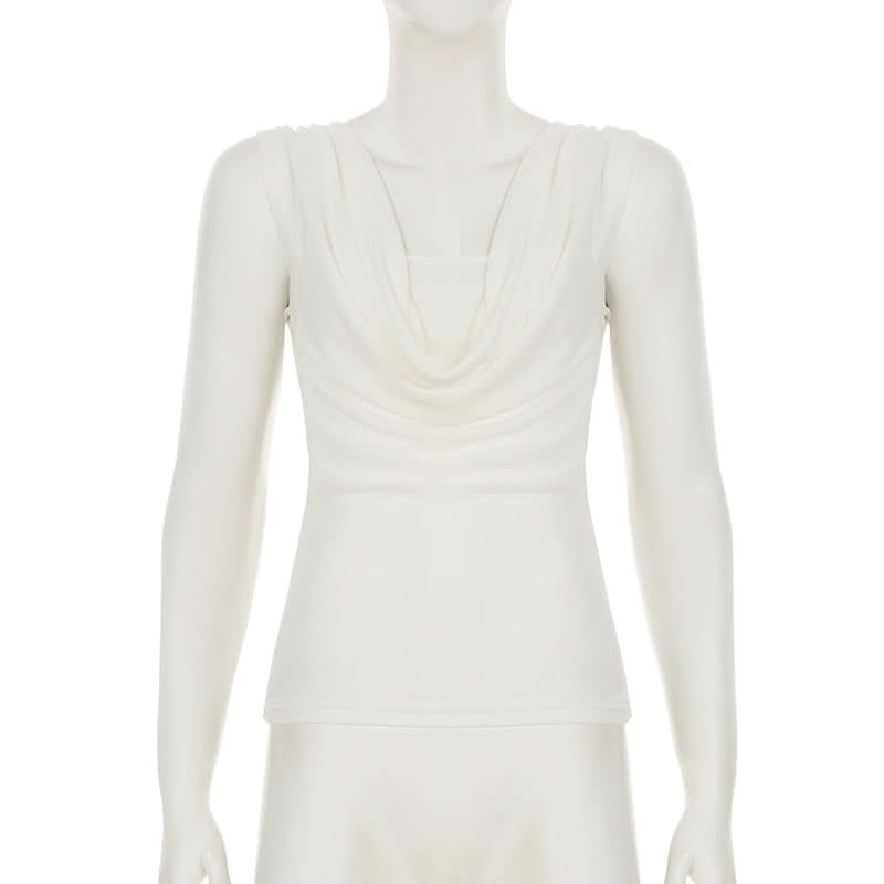 Elevated Essentials: Chic Cowl Neck Sleeveless Ribbed Top for Effortless Fall Style