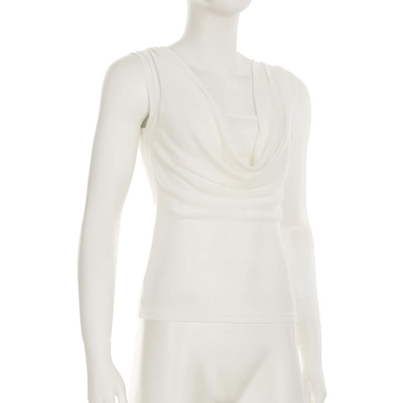 Elevated Essentials: Chic Cowl Neck Sleeveless Ribbed Top for Effortless Fall Style
