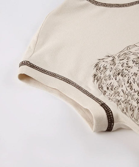 Y2K Vintage Winged Heart Graphic Tee - Contrast Stitch Fall Crop Top for Women