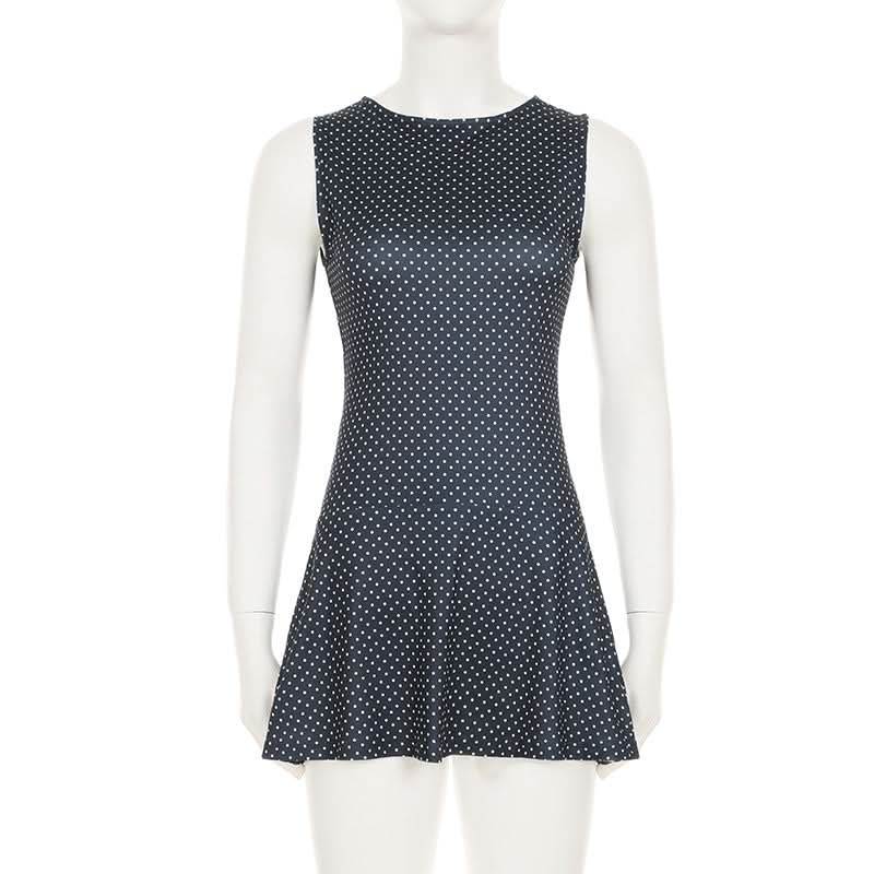 Timeless Polka Dot Sleeveless Mini Dress - Your Essential Fall & Holiday Style