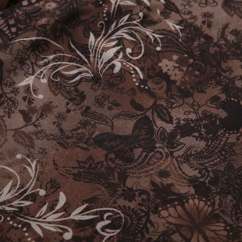 Boho Chic Beaded Halter Mesh Top | Y2K Paisley Print for Fall