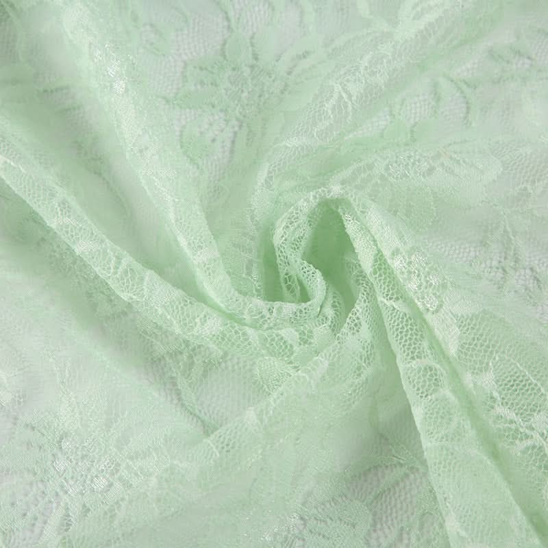 Mint Green Boho Lace Halter Top | Beaded V-Neck for Resort & Vacation Style