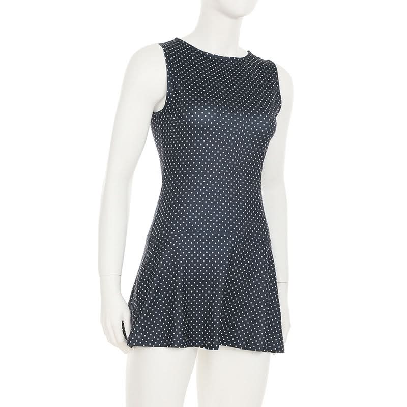Timeless Polka Dot Sleeveless Mini Dress - Your Essential Fall & Holiday Style