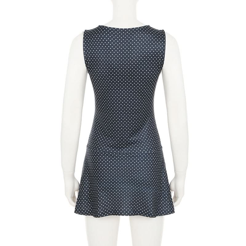 Timeless Polka Dot Sleeveless Mini Dress - Your Essential Fall & Holiday Style