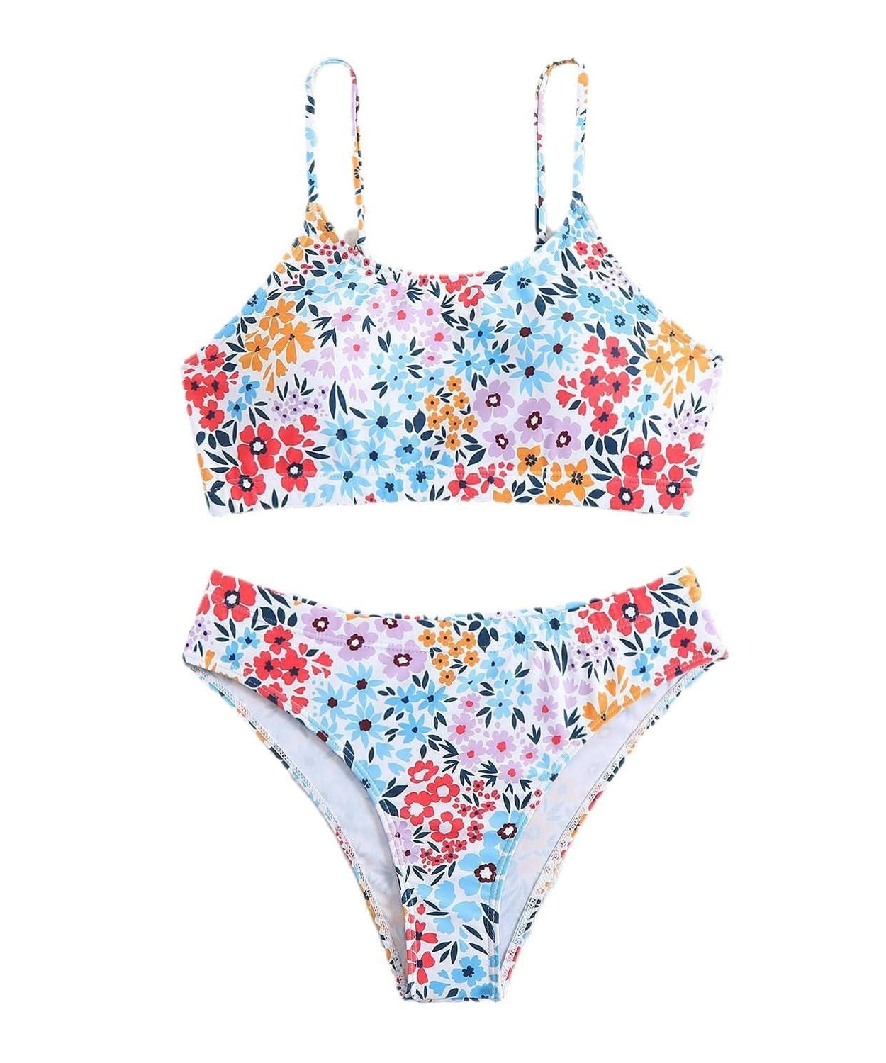 Vibrant Floral High-Cut Bikini Set | Women's Vacation & Resort Swimwear