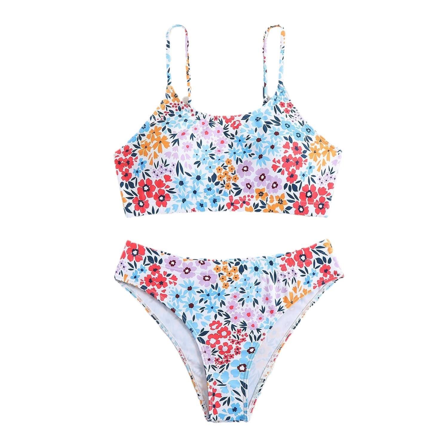Vibrant Floral High-Cut Bikini Set | Women's Vacation & Resort Swimwear
