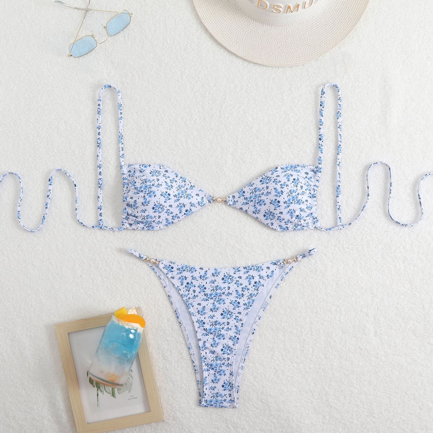 Fierce Leopard V-Neck Self-Tie Bikini Set - Your Must-Have for Fall & Winter Escapes