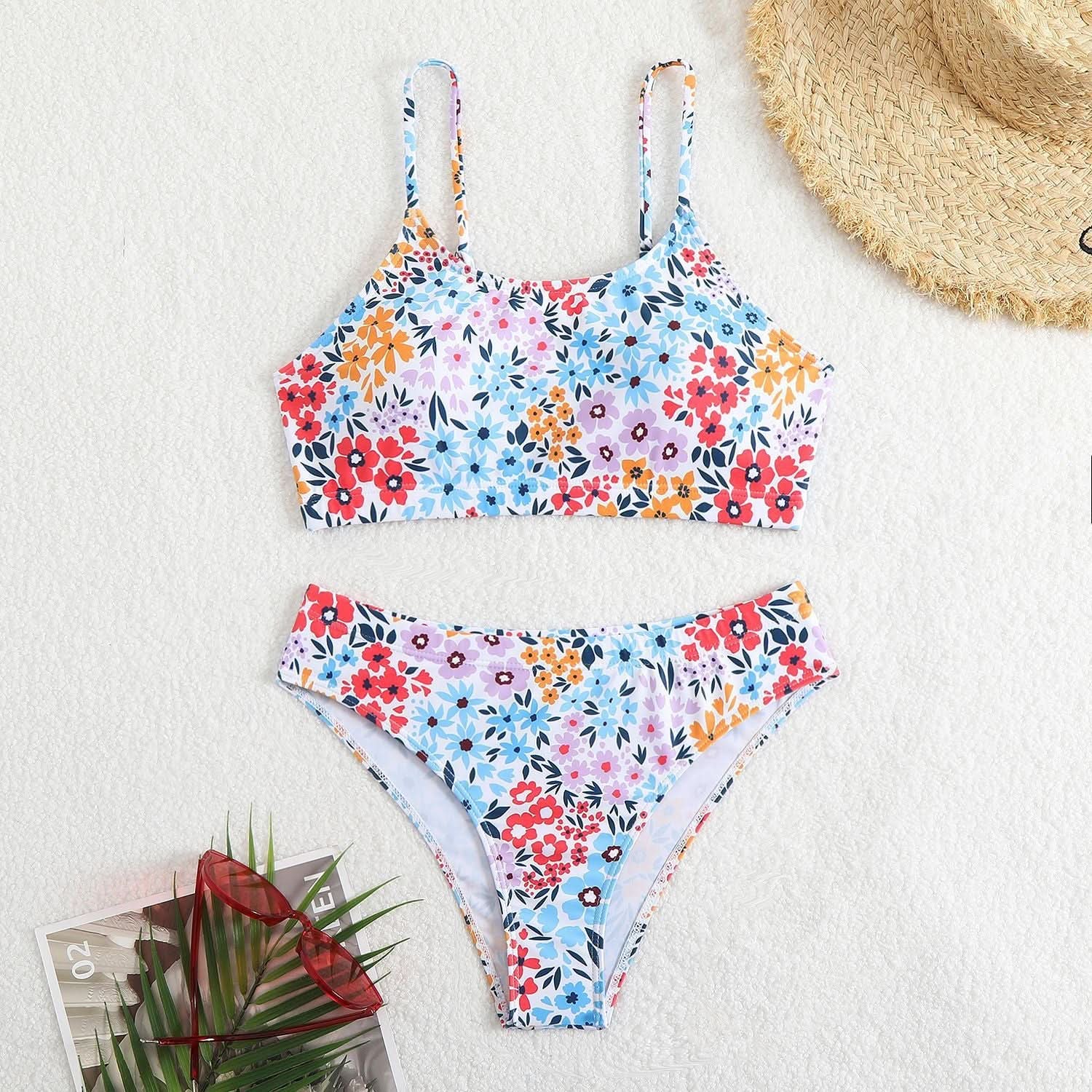 Vibrant Floral High-Cut Bikini Set | Women's Vacation & Resort Swimwear
