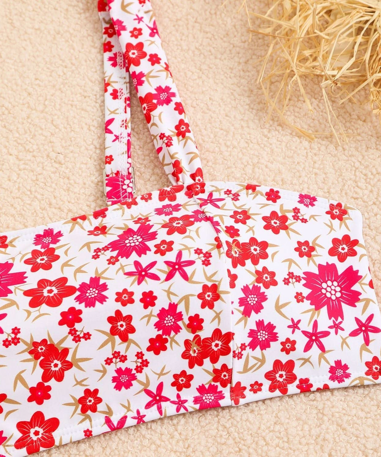 Radiant Floral High-Waisted Cami Bikini Set – Your Chic Escape for Fall Vacations & Resort Bliss