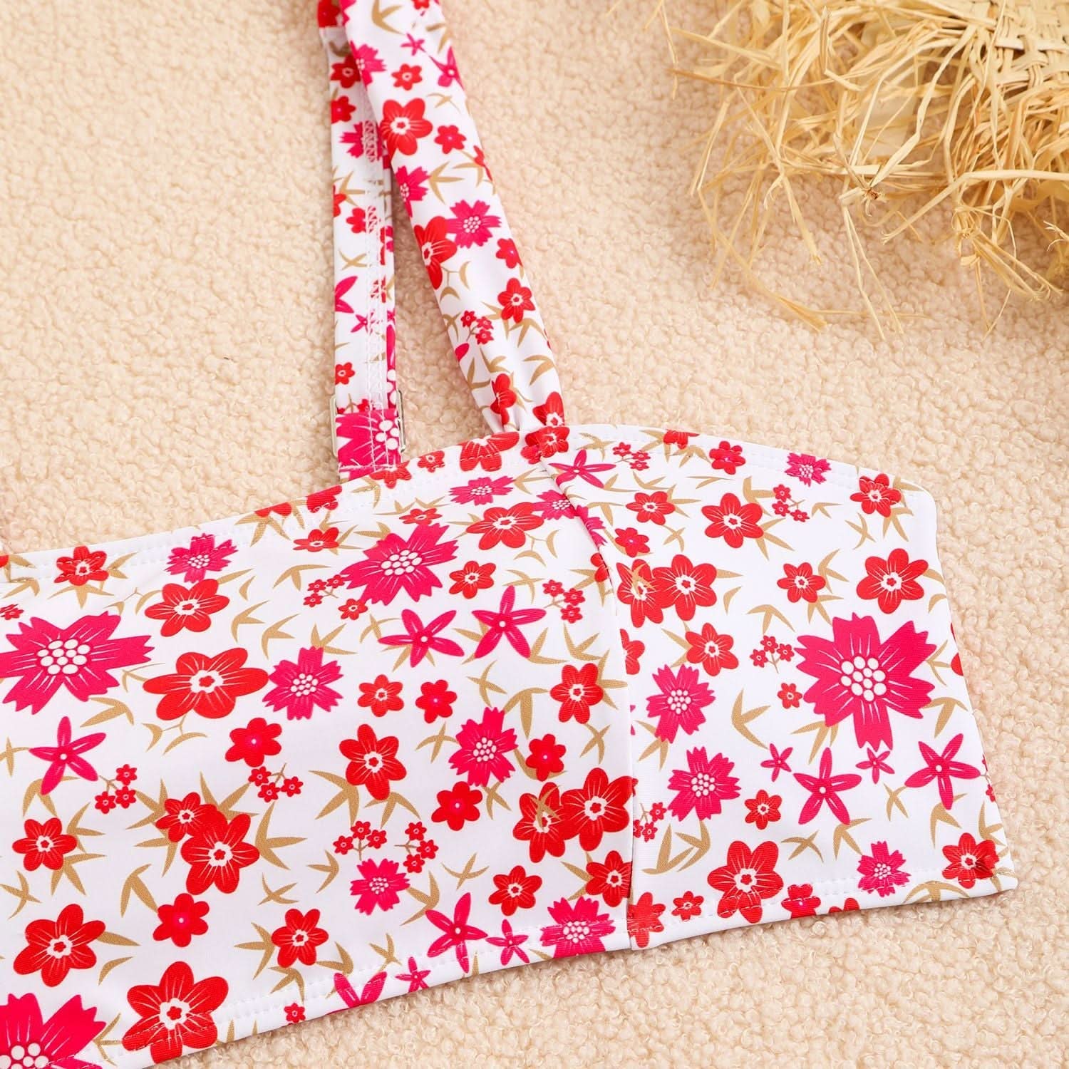 Radiant Floral High-Waisted Cami Bikini Set – Your Chic Escape for Fall Vacations & Resort Bliss