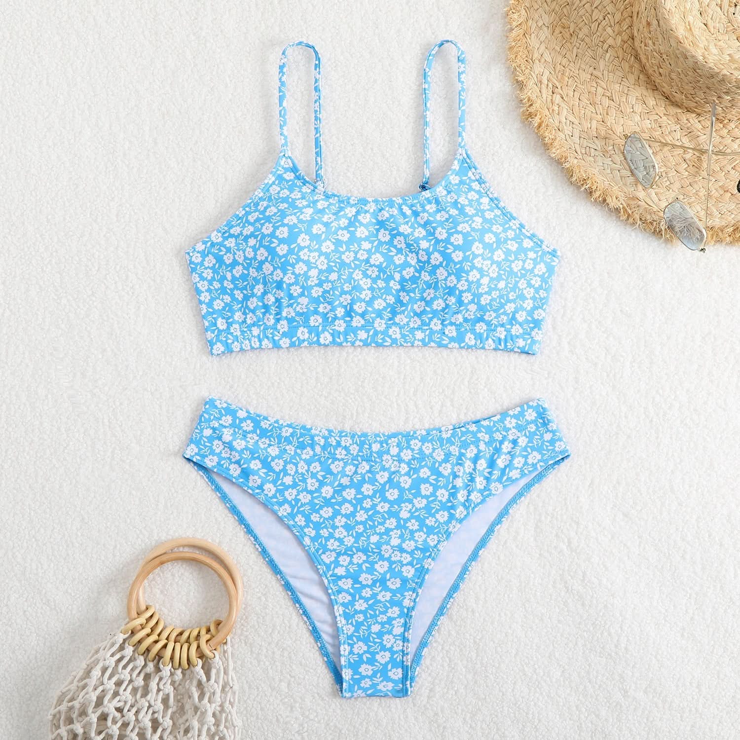 Vibrant Floral High-Cut Bikini Set | Women's Vacation & Resort Swimwear