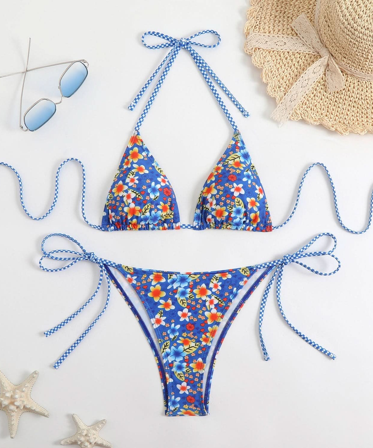 Flattering Bohemian Pink & Green Halter Bikini Set – Your Chic Resort & Vacation Essential