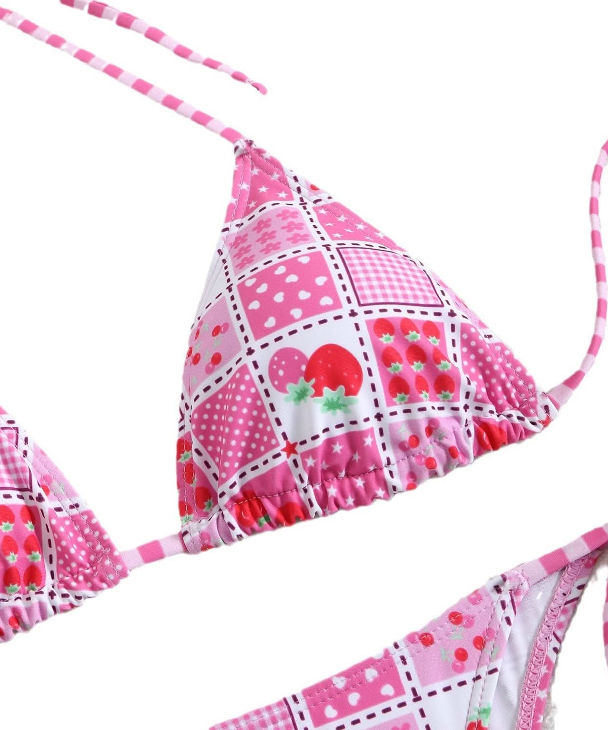 Flattering Bohemian Pink & Green Halter Bikini Set – Your Chic Resort & Vacation Essential