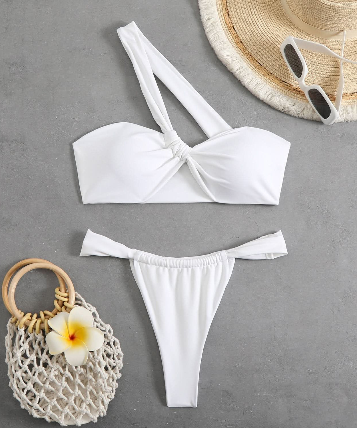 Vibrant Floral One-Shoulder Bikini Swimwear - Your Chic Resort & Vacation Essential