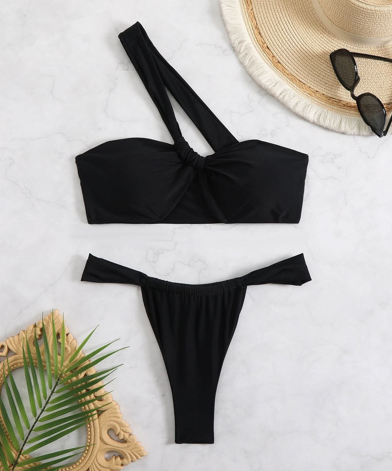 Vibrant Floral One-Shoulder Bikini Swimwear - Your Chic Resort & Vacation Essential