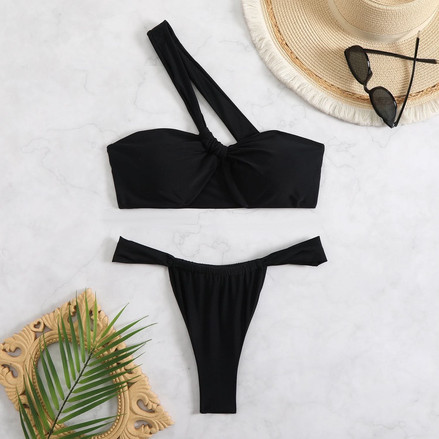 Vibrant Floral One-Shoulder Bikini Swimwear - Your Chic Resort & Vacation Essential