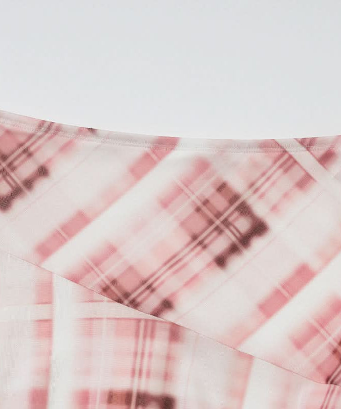 Fall Ready: Blush Plaid Asymmetrical Midi Skirt - Effortlessly Chic Handkerchief Hem