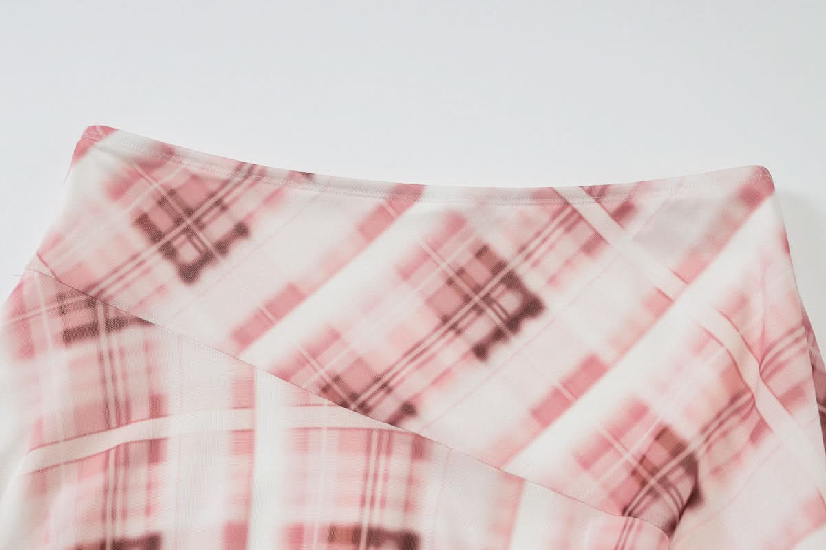 Fall Ready: Blush Plaid Asymmetrical Midi Skirt - Effortlessly Chic Handkerchief Hem