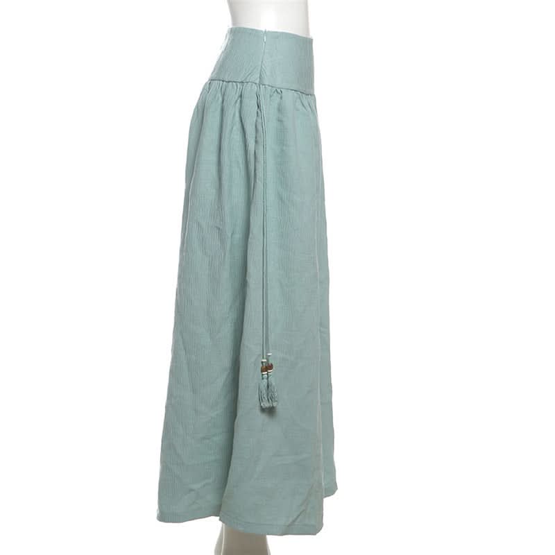 Ethereal Lace Overlay Wide-Leg Pants - High-Rise Flowy Palazzo for Fall Elegance