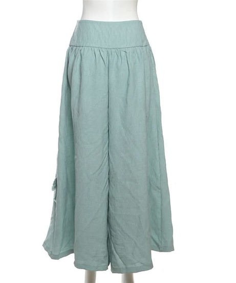 Ethereal Lace Overlay Wide-Leg Pants - High-Rise Flowy Palazzo for Fall Elegance