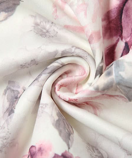 Autumn Bloom Floral Mini Skirt with Delicate Lace Hem | Ruched Comfort