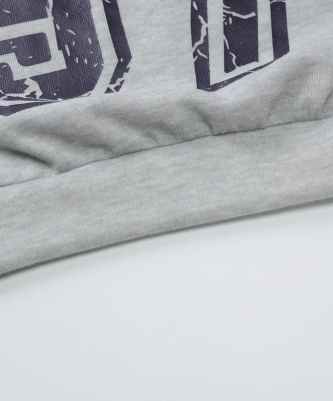 Cozy Fall '97' Distressed Off-Shoulder Crop Sweatshirt - Athleisure Chic for Women