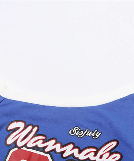 Chic 'Wannabe 08' One Shoulder Crop Top - Y2K Sporty Graphic Tee for Fall Style