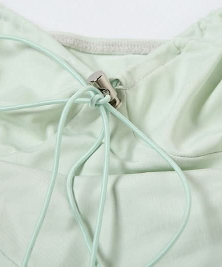 Y2K Fairycore Mint Ruffle & Lace Halter Top - Your Chic Fall Going-Out Essential